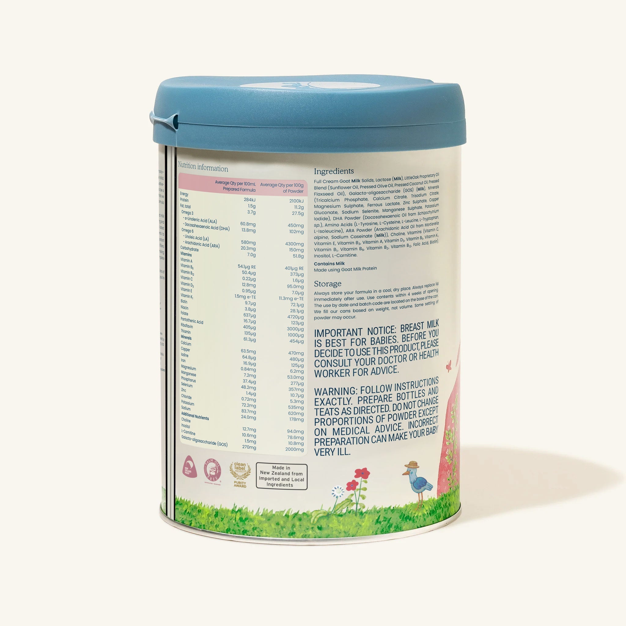 Natural Goat Milk Infant Formula with Olive Oil