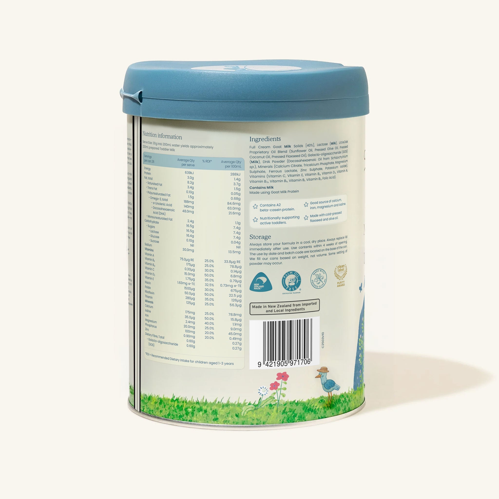 Natural Goat Milk Toddler Milk with Olive Oil
